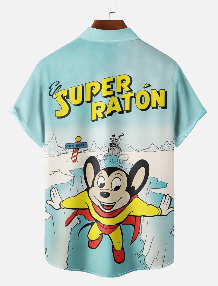 Classic Cartoon pattern short sleeved shirt