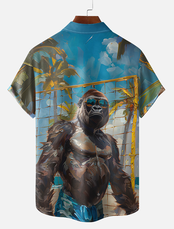 Hawaiian animal print short sleeve shirt