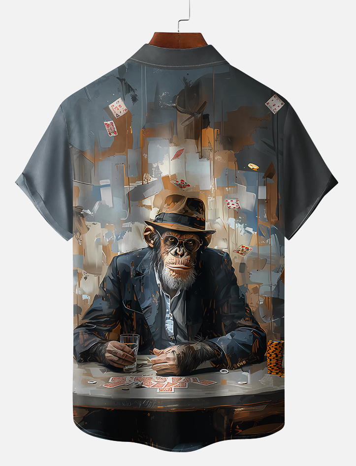 vintage animal print short sleeve shirt