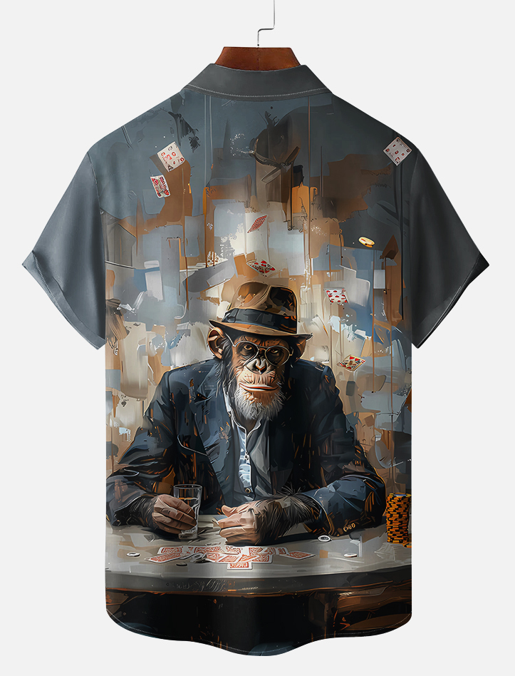 vintage animal print short sleeve shirt