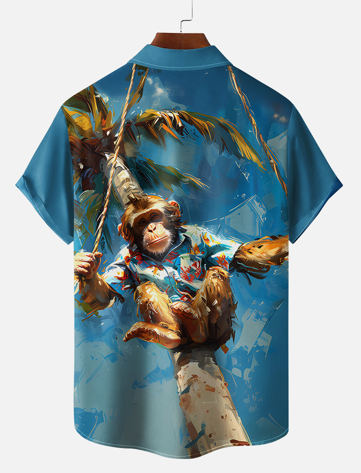 Hawaii Fashion Animal Graphic Short Sleeve Shirt