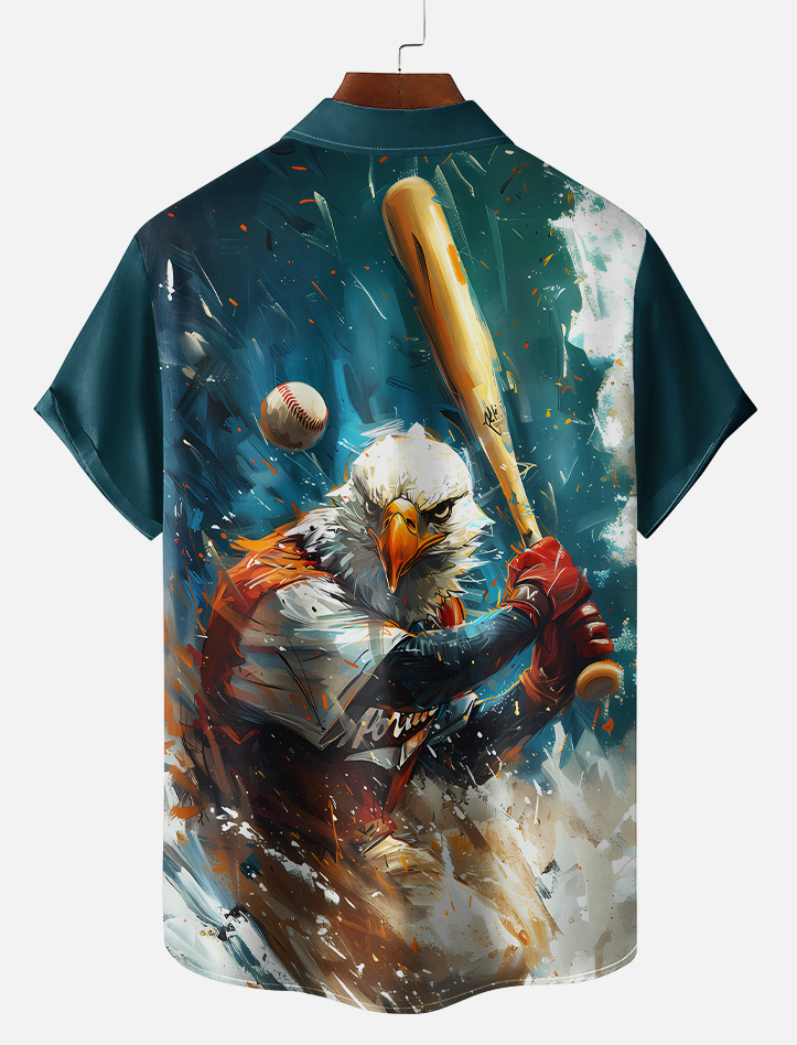 Retro Animal Motion Graphic Short Sleeve Shirt