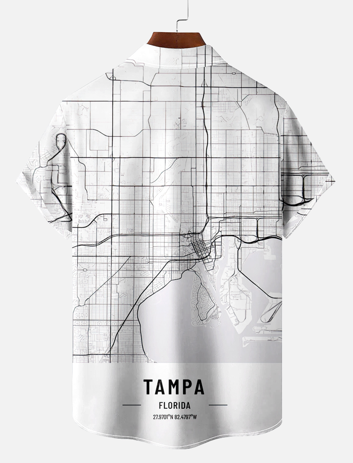 Men's Map Graphic Short Sleeve Shirt