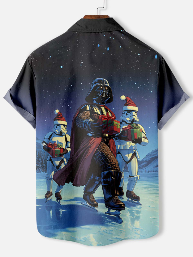 Men's Classic Movie Christmas Graphic Short Sleeve Shirt