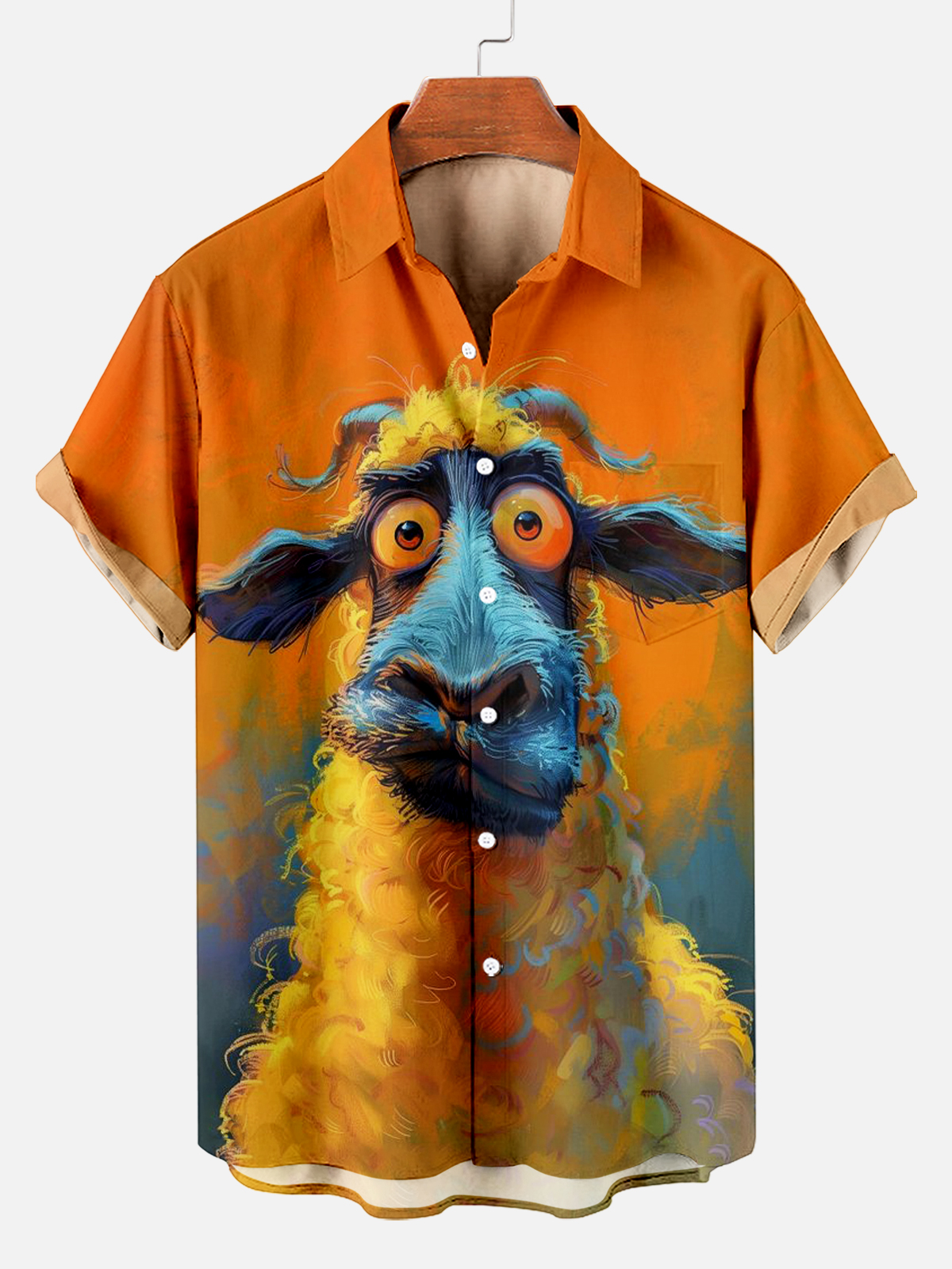 Retro Fun Sheep Animal Short Sleeve Shirt