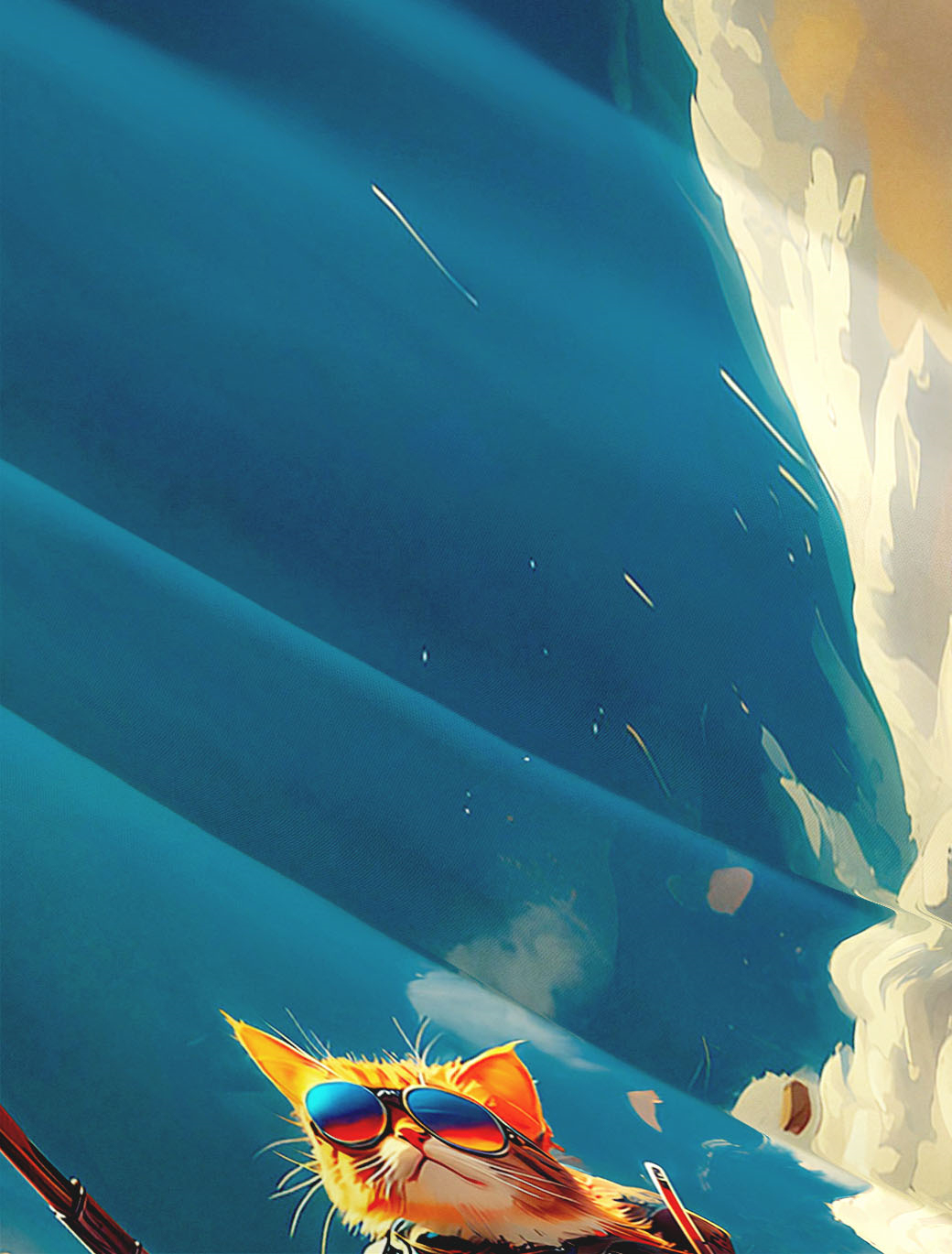 Men's Retro Cartoon Anime Cat Theme Short Sleeve Shirt