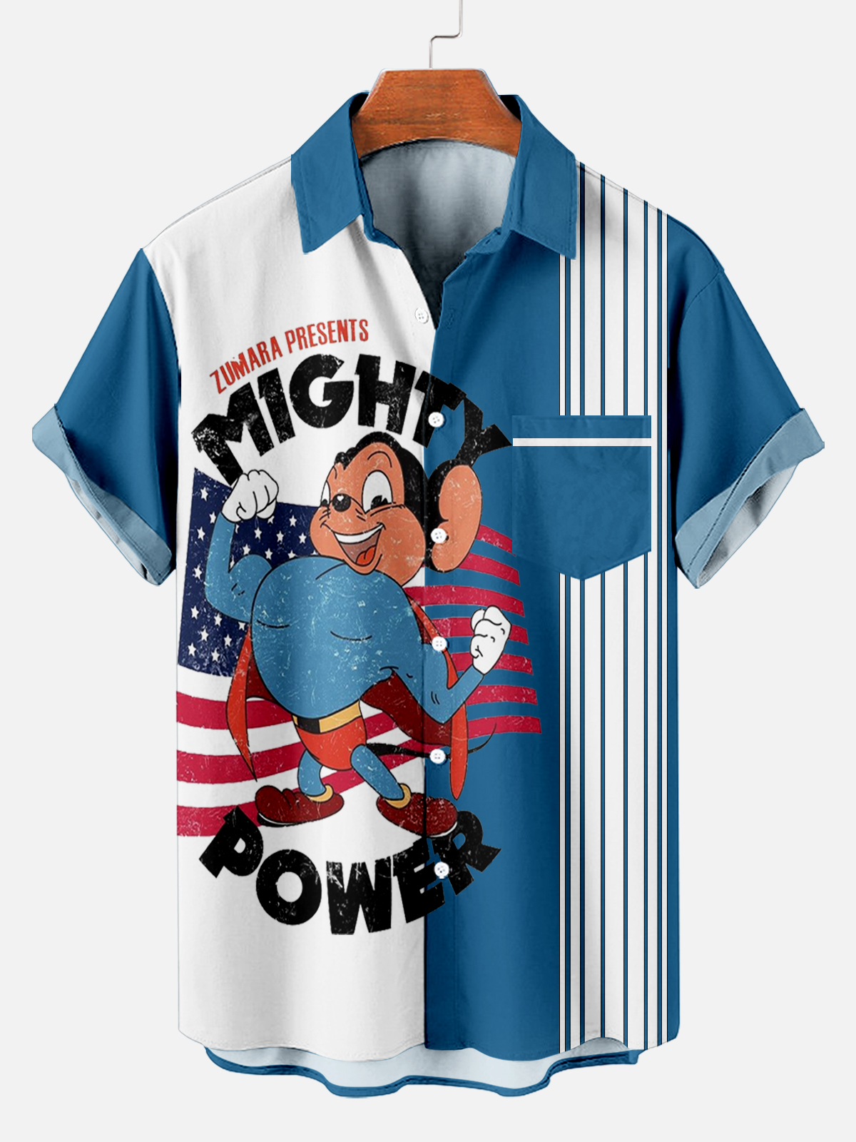 Classic Cartoon pattern short sleeved shirt