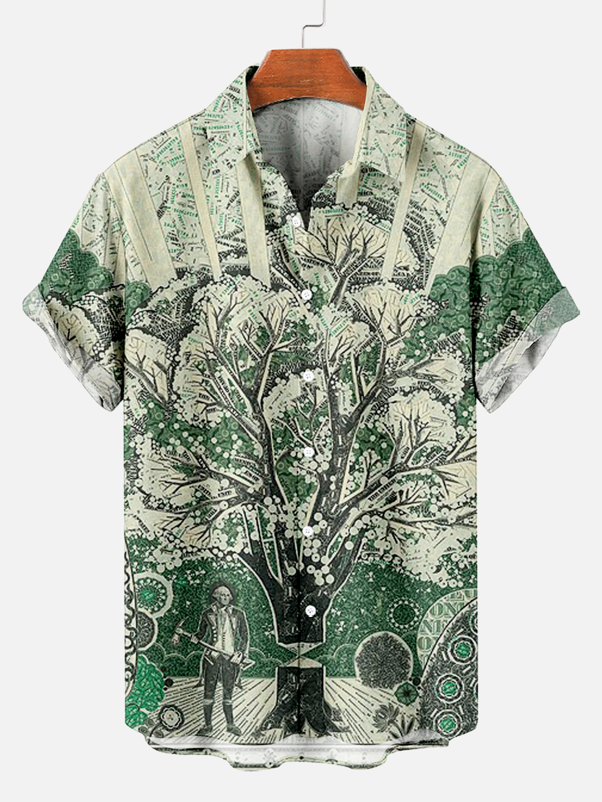 Men's Dollar Pattern Art Short Sleeve Shirt