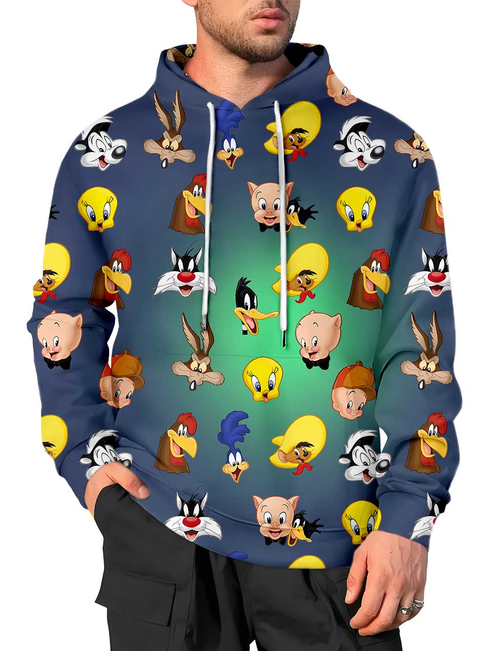 Men's Casual Art Cartoon Graphic Hoodie