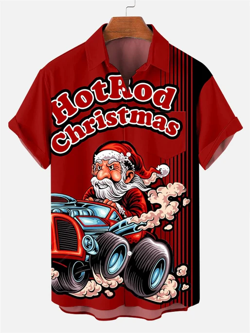 Men's Christmas Funny Graphic Short Sleeve Shirt