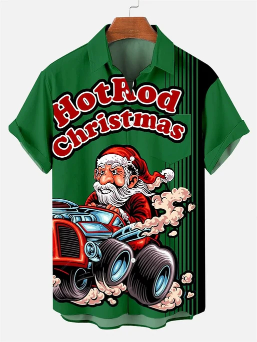 Men's Christmas Funny Graphic Short Sleeve Shirt
