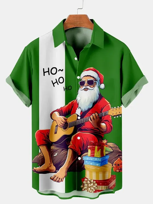 Men's Christmas Funny Graphic Short Sleeve Shirt