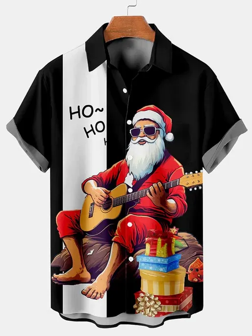 Men's Christmas Funny Graphic Short Sleeve Shirt