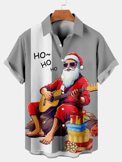 Men's Christmas Funny Graphic Short Sleeve Shirt