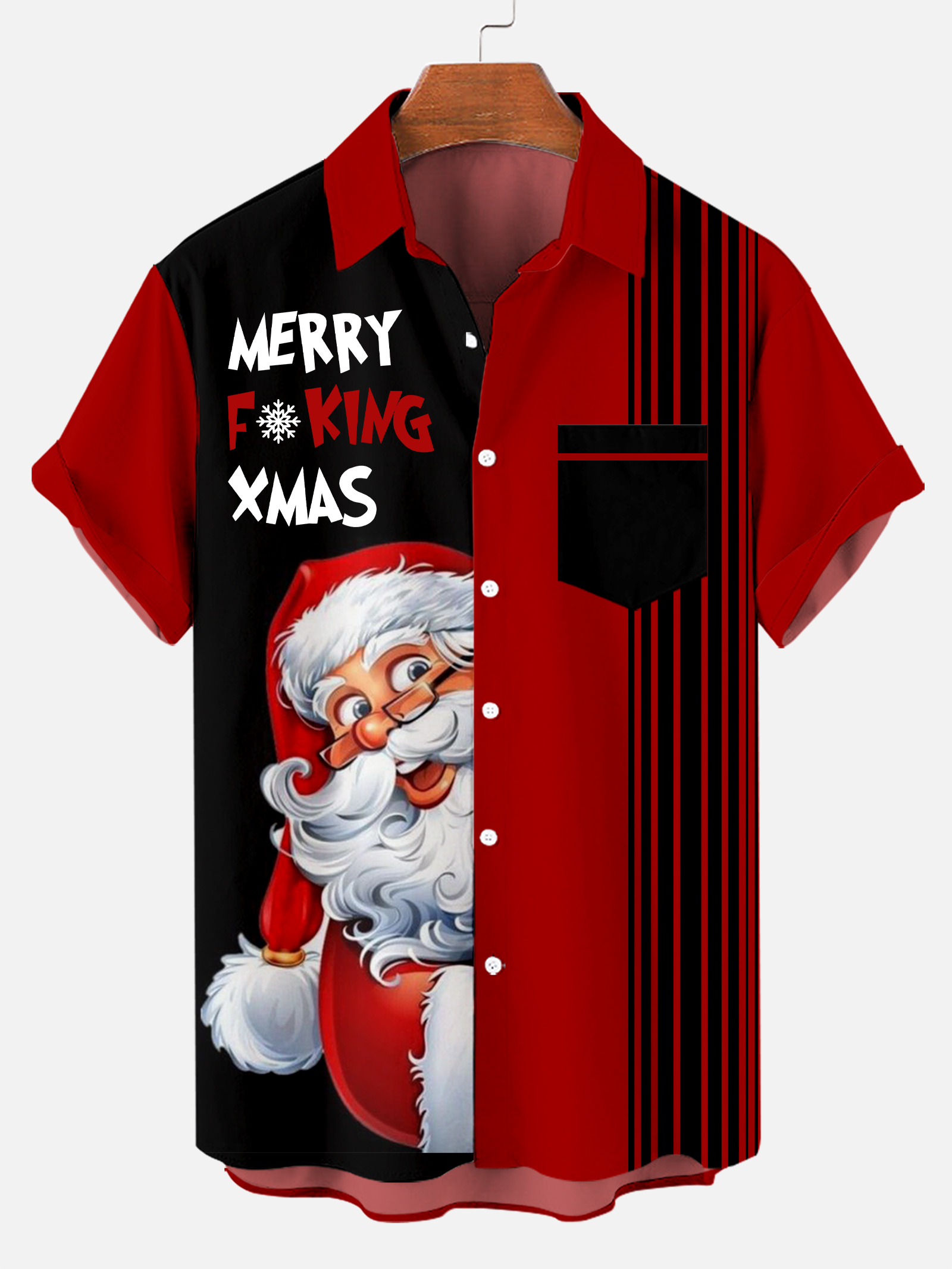 Men's Christmas Creative Design Pattern Short-Sleeved Shirt 0271