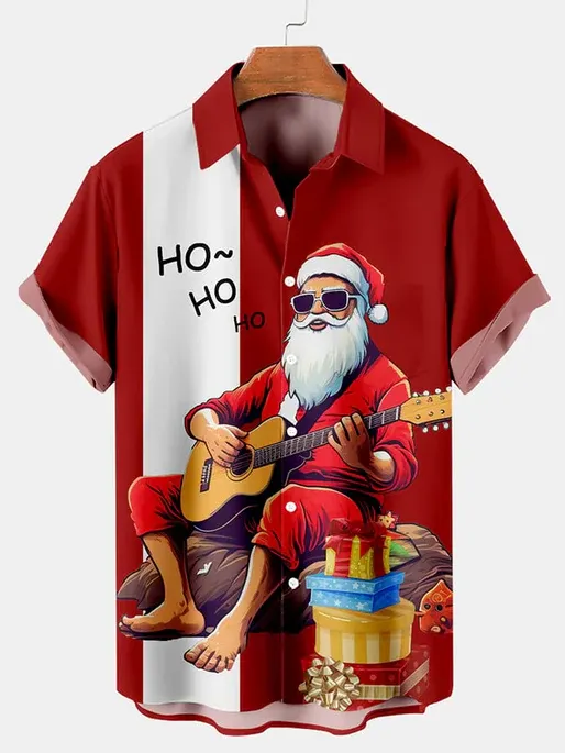 Men's Christmas Funny Graphic Short Sleeve Shirt