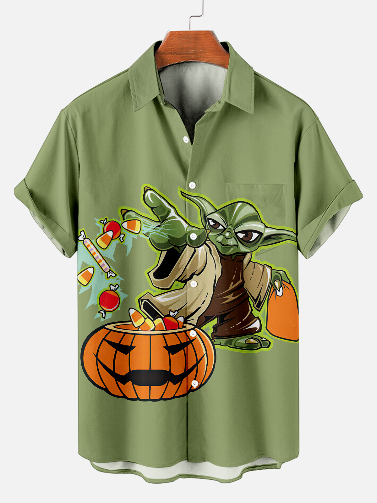 [Copy]Men's Vintage Witch Oil Painting Art Halloween Short Sleeve Shirt