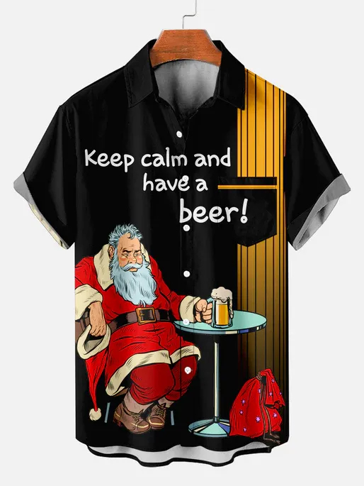 Men's Christmas Funny Graphic Short Sleeve Shirt