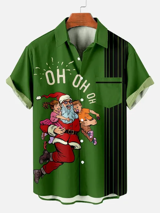 Men's Christmas Funny Graphic Short Sleeve Shirt