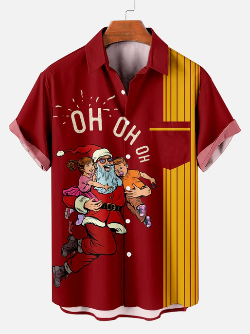 Men's Christmas Funny Graphic Short Sleeve Shirt