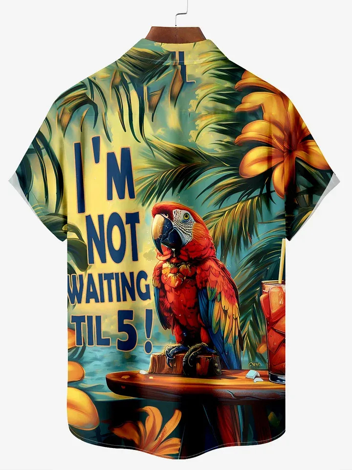 Men's Comfortable Hawaiian Seaside Scenery Print Shirt