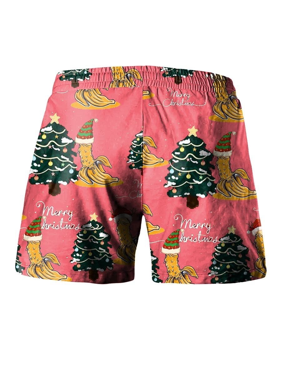 Men's Funny Christmas Print Shorts