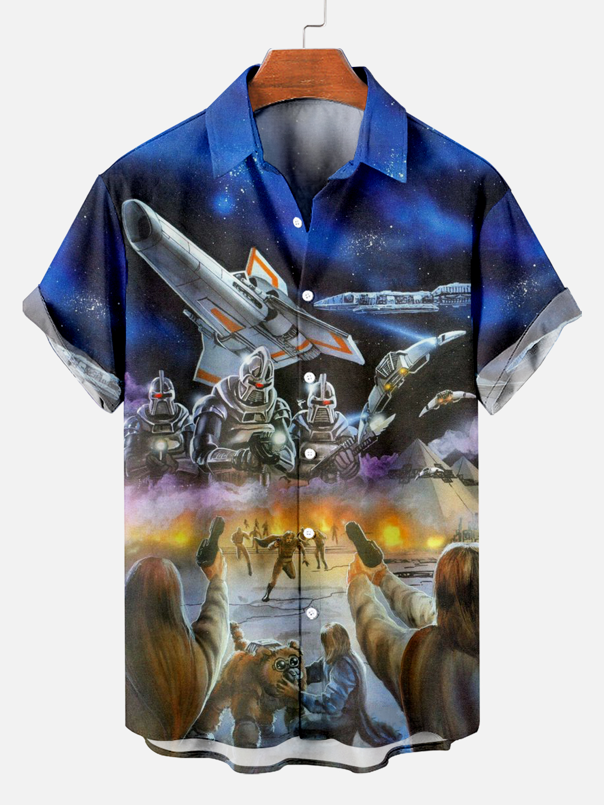 Reggae music skull pattern vacation casual short sleeved shirt