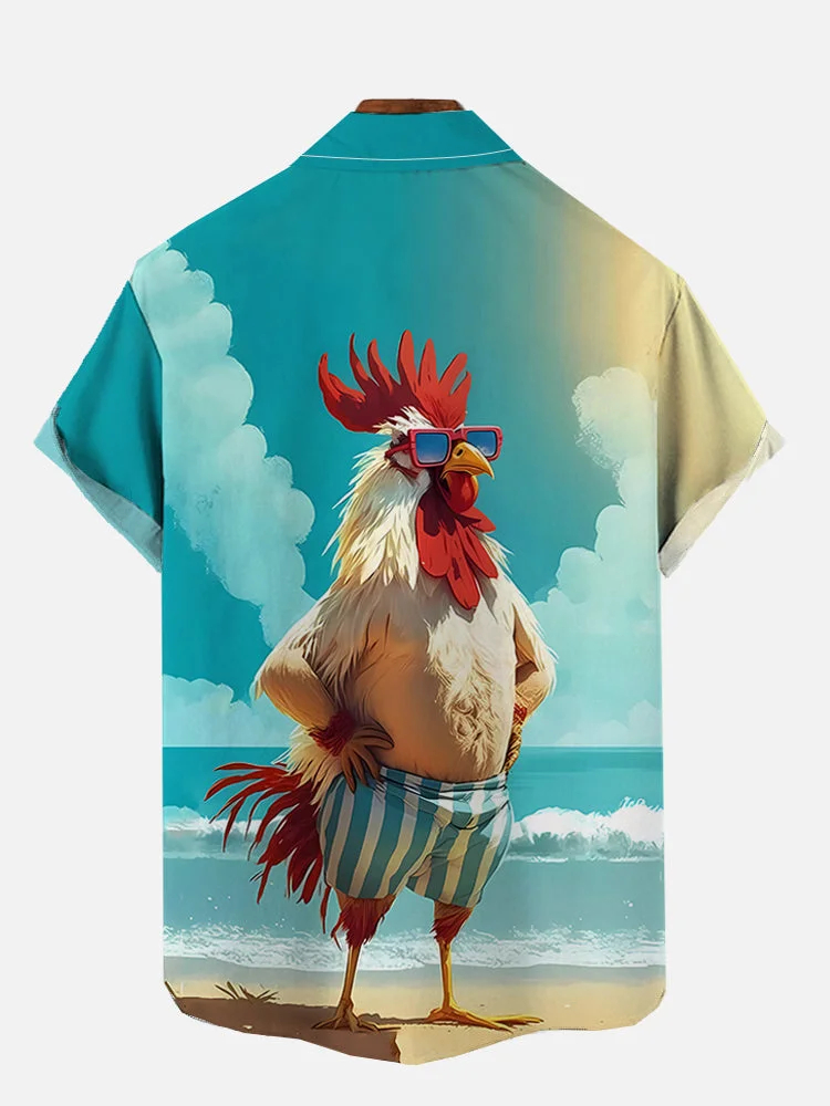 Funny Animal Print Short Sleeve Shirt