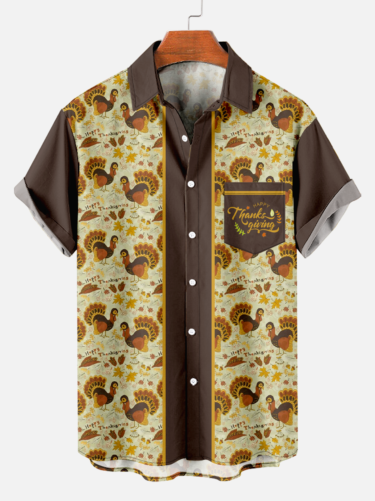 Men's Comfort Thanksgiving Turkey Print Shirt