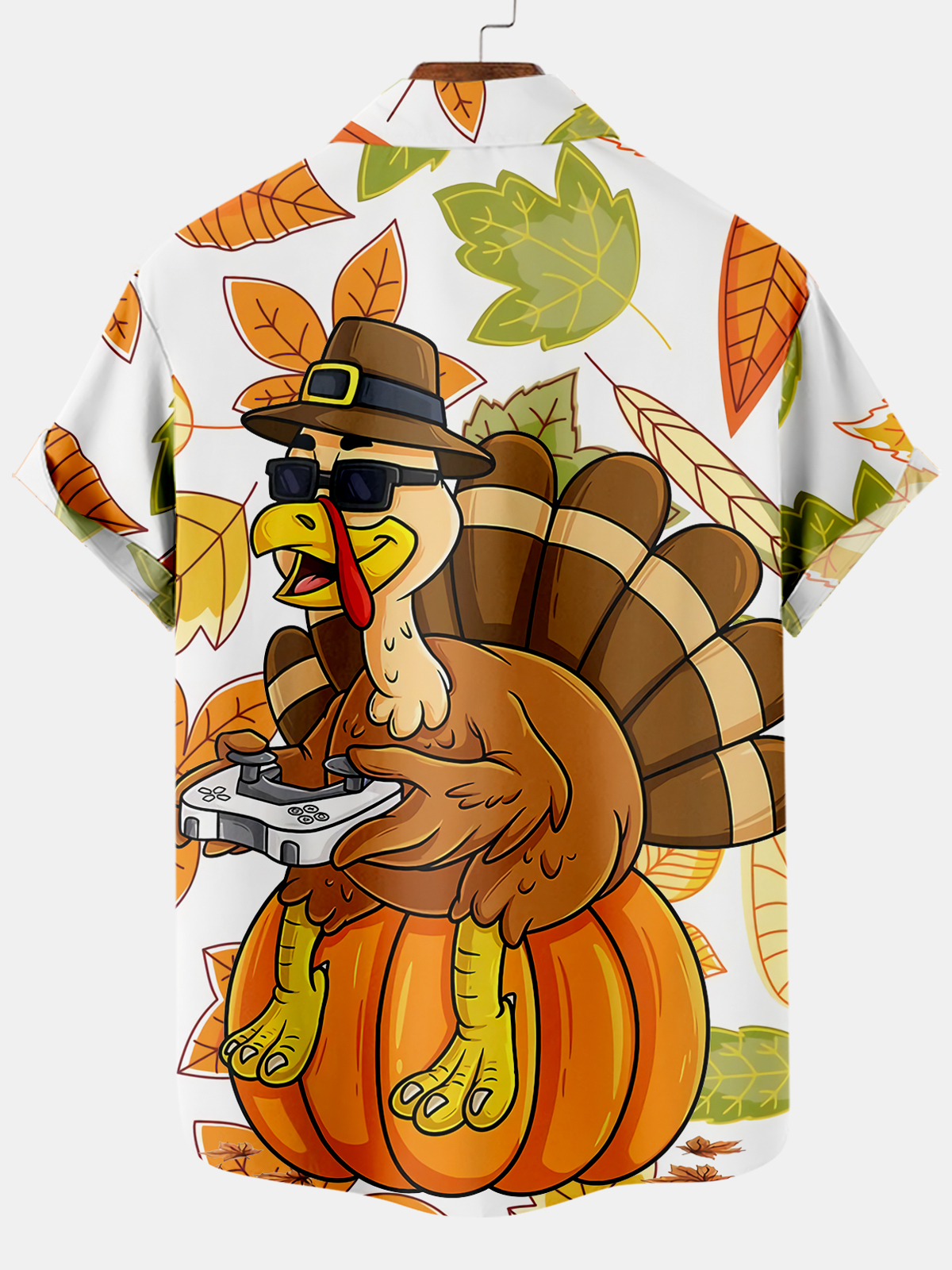 Men's Thanksgiving Day Print Short Sleeve Shirt