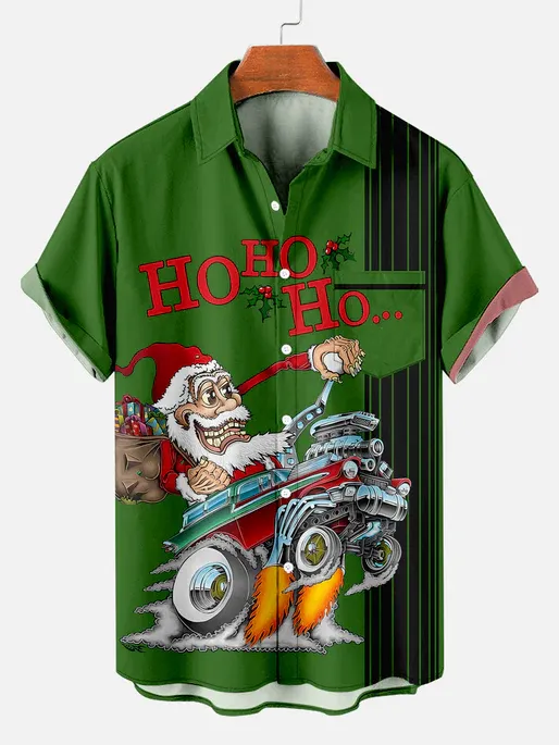 Men's Christmas Funny Graphic Short Sleeve Shirt
