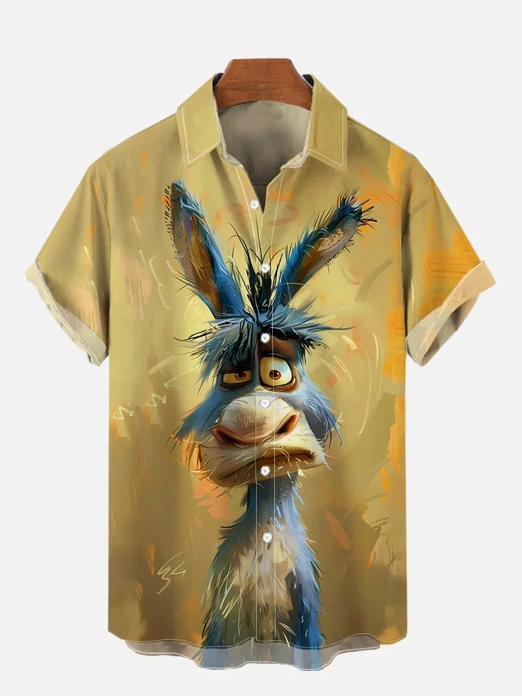 Funny Animal Print Short Sleeve Shirt