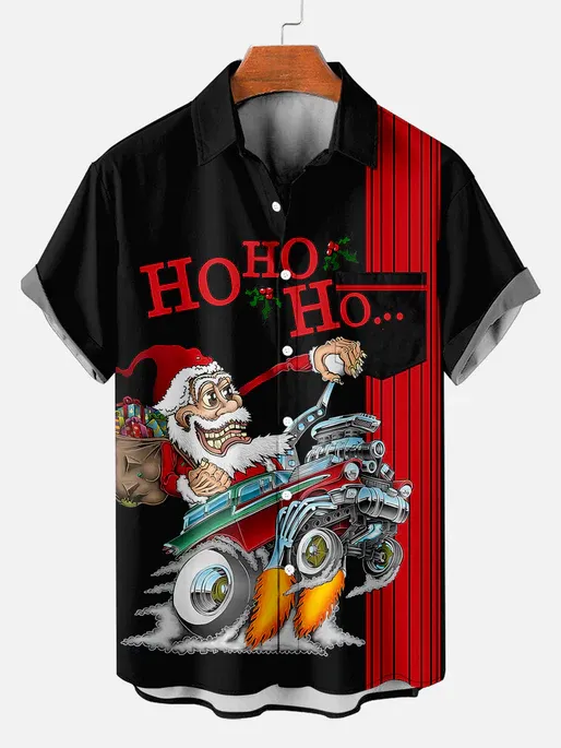 Men's Christmas Funny Graphic Short Sleeve Shirt