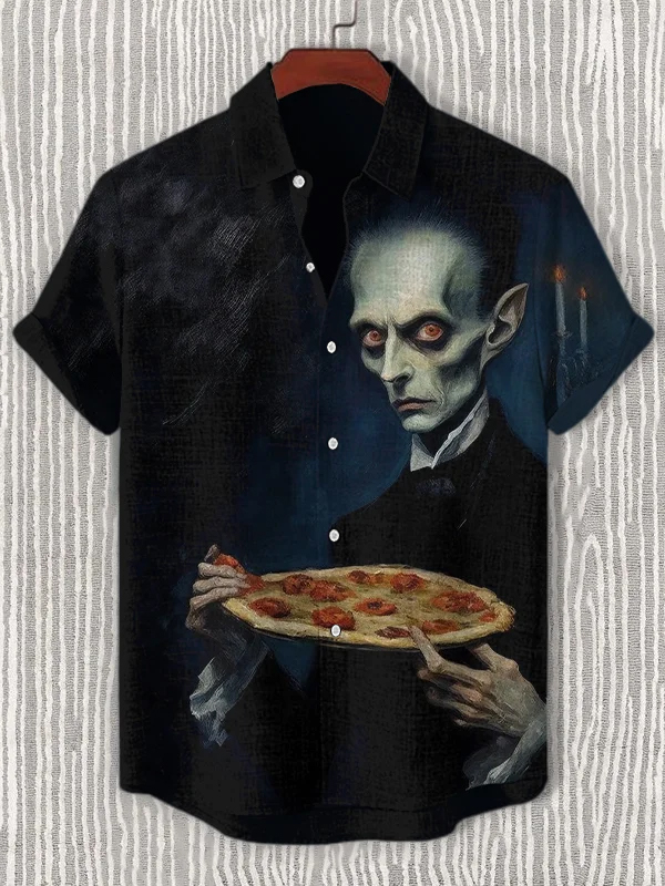 Men's Retro Halloween Short Sleeve Shirt