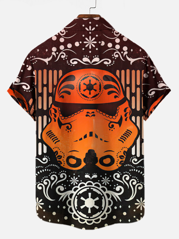 Space Warrior Men's Space War Movie Halloween Short Sleeve Shirt