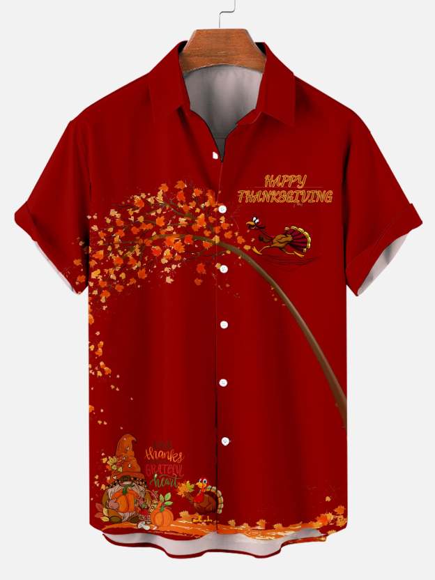 Men's Classic Thanksgiving Print Shirt