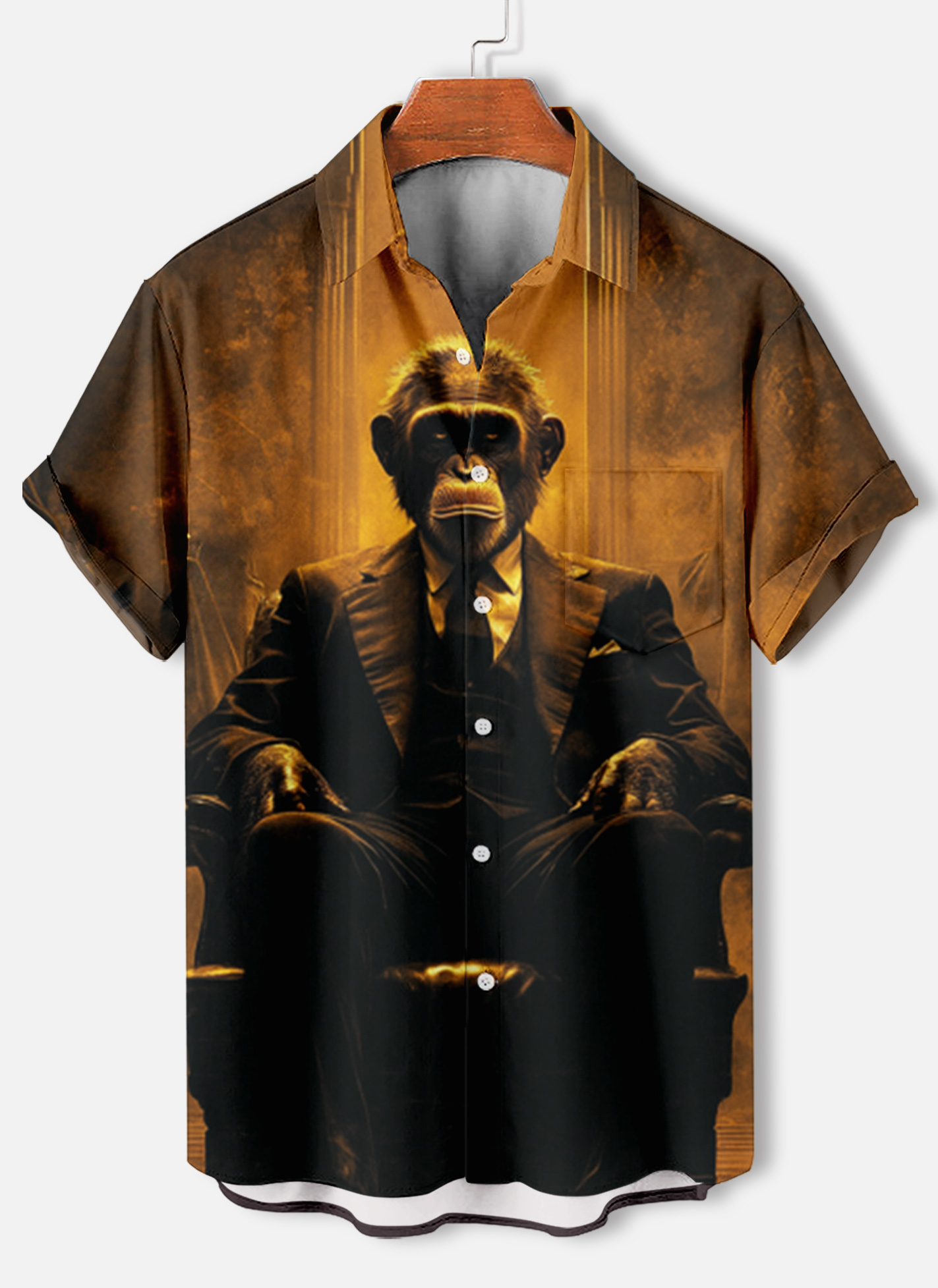 Men's Classic Movie Godfather Animal Fun Graphic Short Sleeve Shirt