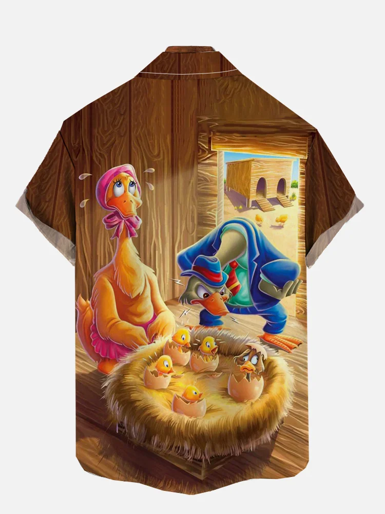 Men's Comfortable Thanksgiving Duck Short Sleeve Shirt