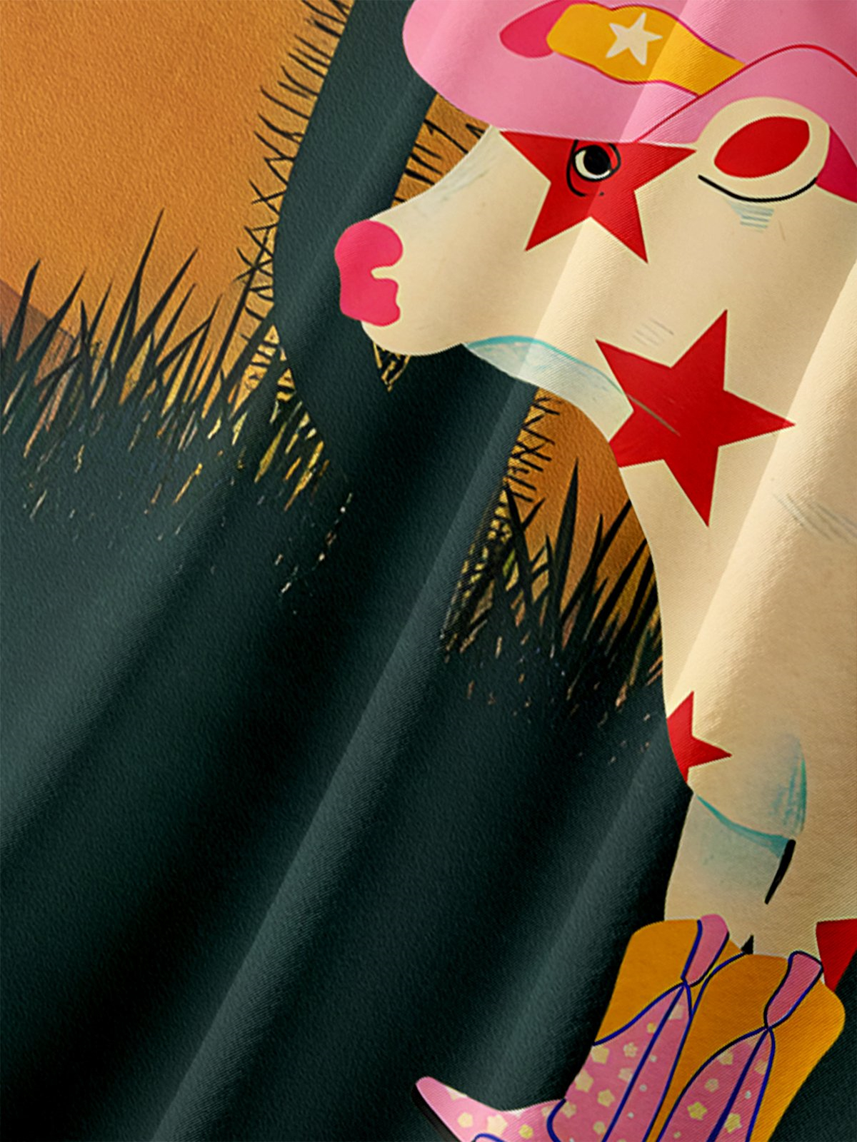 Men's Retro Western Cowgirl Casual Short Sleeved Pocket Shirt