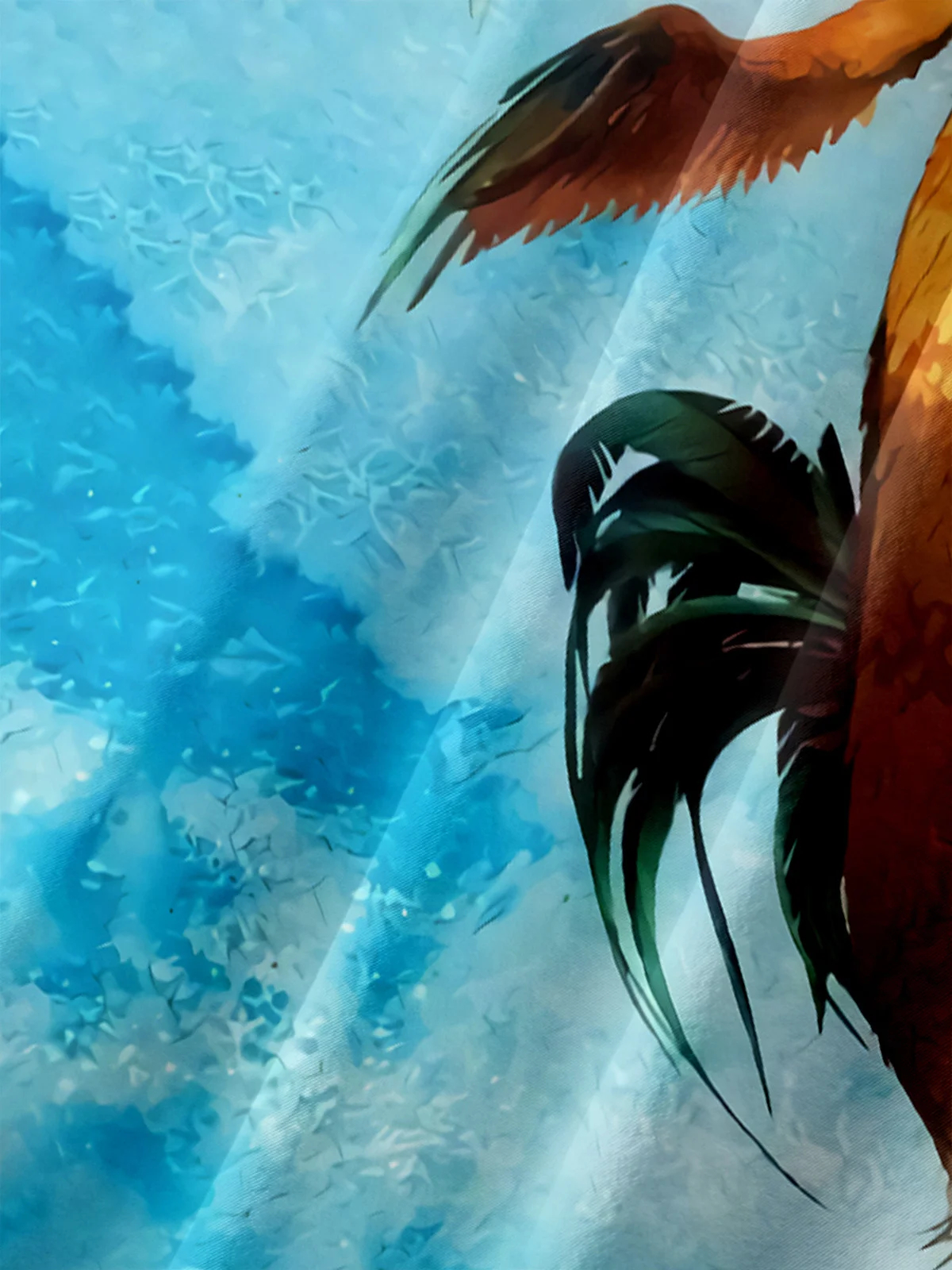 Men's fun casual cartoon surfing rooster short sleeved pocket shirt