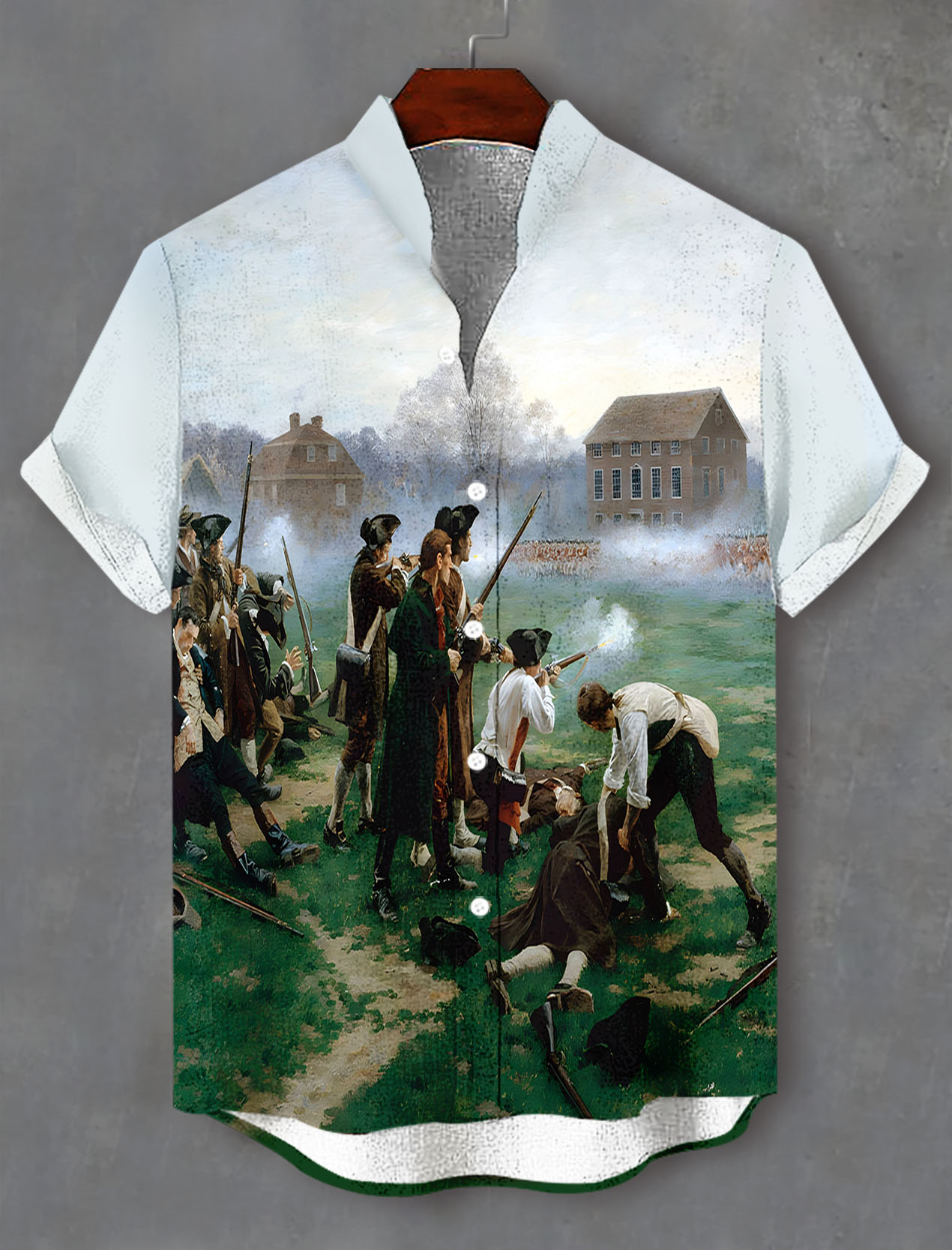 Men's American Revolutionary War Illustration short sleeve shirt