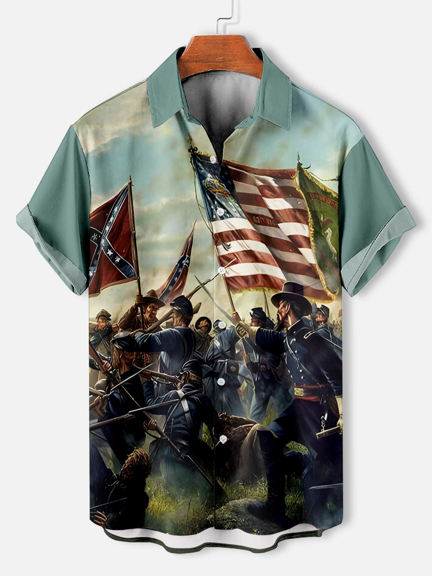 Men's Historical War Illustrated Short Sleeve Shirt