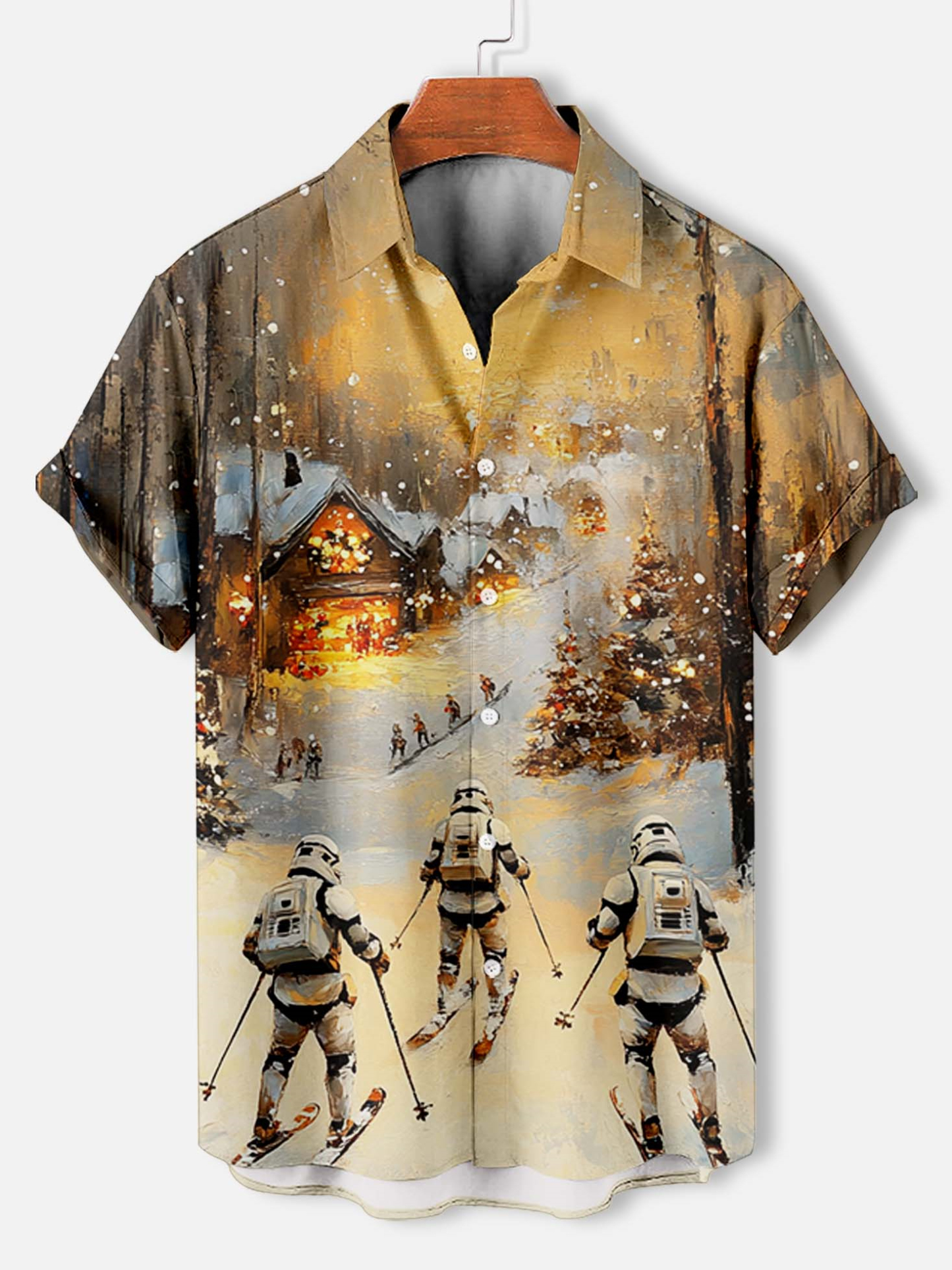 Men's Classic Movie Christmas Graphic Short Sleeve Shirt