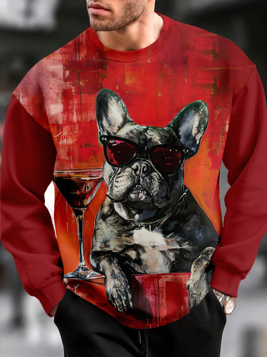 Men's Casual Classic Movie Graphic Long Sleeve Sweater