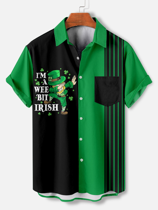 Men's Casual St. Patrick's Day Graphic Short Sleeve Shirt