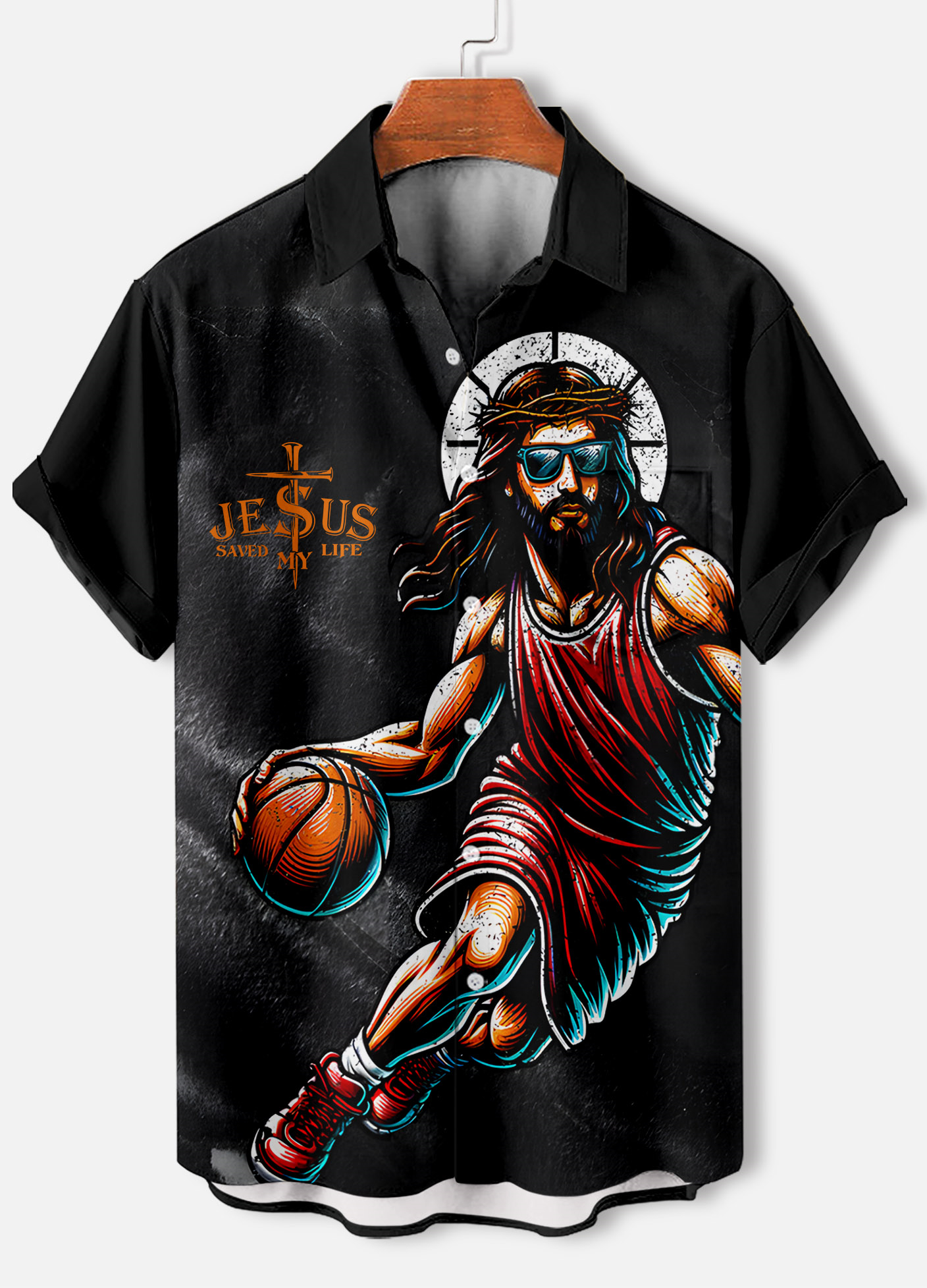 Men's Faith Jesus Graphic Illustration Short Sleeve Shirt