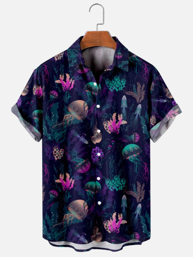 Men's Short Refreshing elegant hawaii Sleeve Shirt