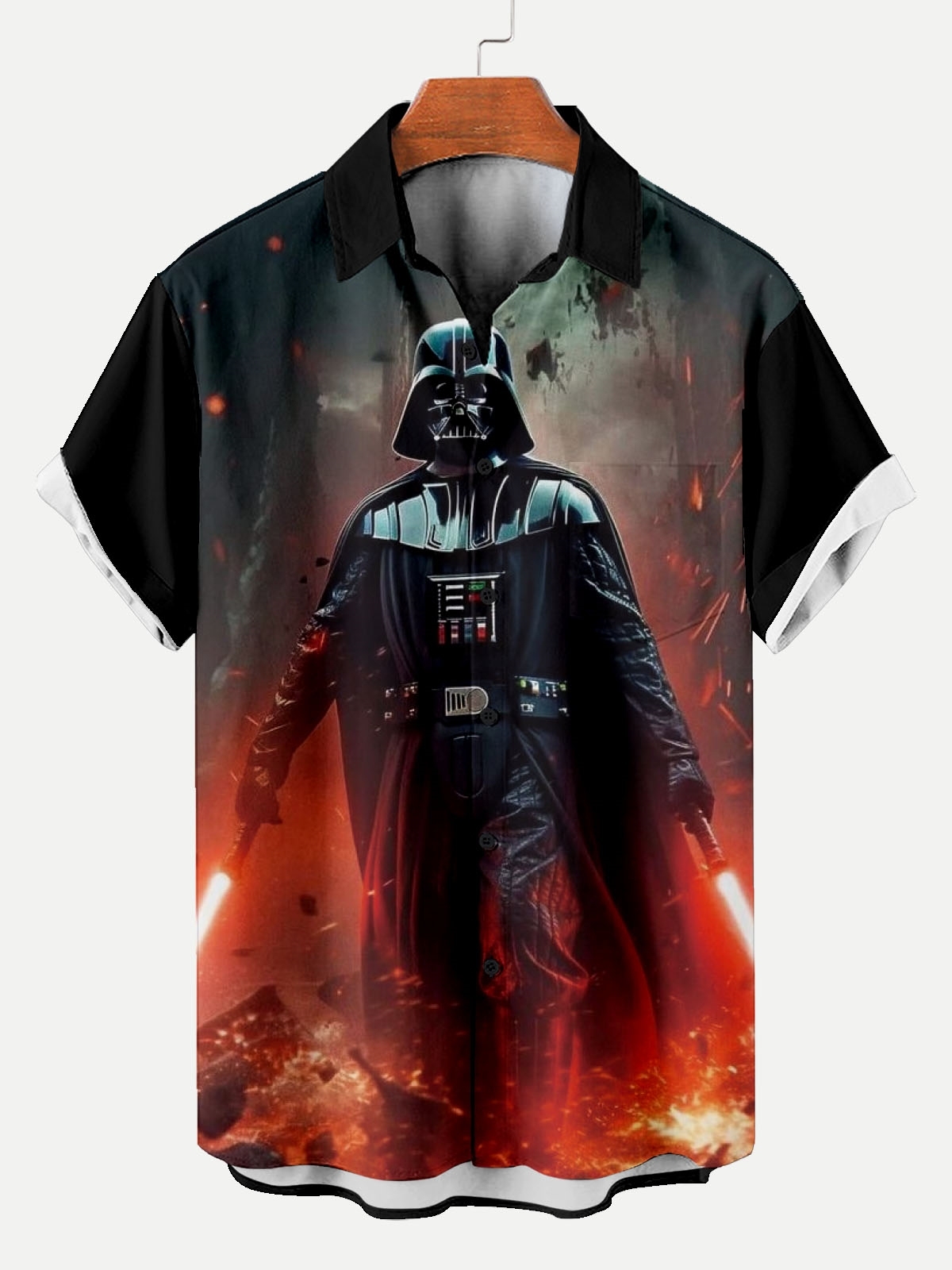 Reggae music skull pattern vacation casual short sleeved shirt