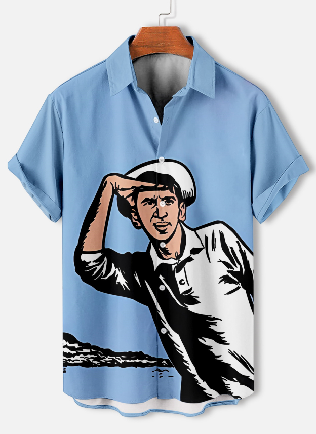 Men's Short Refreshing elegant hawaii Sleeve Shirt