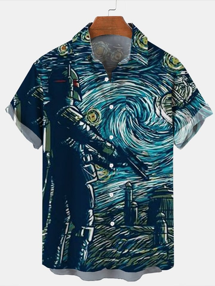 Character battle element graphic short sleeve shirt